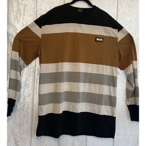 RED APE Mens V Neck Pull Over L/S 2XL Multi-color Striped Lite Sweatshirt